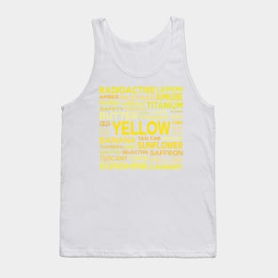 Word Cloud - Shades of Yellow (White Background) Tank Top